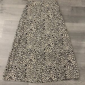 OAK + FORT Animal Print Midi Skirt